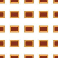 big set identical biscuit, kit colorful pastry cookie vector