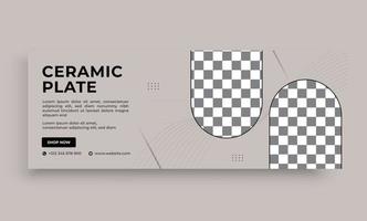 cover ceramic plate web template ads vector