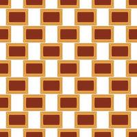 big set identical biscuit, kit colorful pastry cookie vector