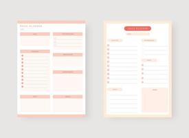 Daily planner template. vector