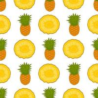 Illustration on theme big colored seamless pineapple vector