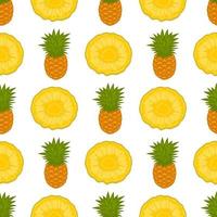 Illustration on theme big colored seamless pineapple vector