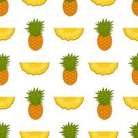 Illustration on theme big colored seamless pineapple vector