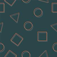 memphis geometric seamless pattern dark green background vector