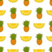 Illustration on theme big colored seamless pineapple vector