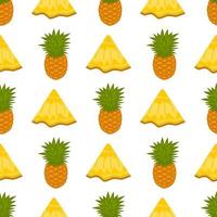 Illustration on theme big colored seamless pineapple vector