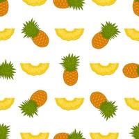 Illustration on theme big colored seamless pineapple vector