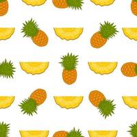 Illustration on theme big colored seamless pineapple vector