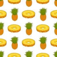 Illustration on theme big colored seamless pineapple vector