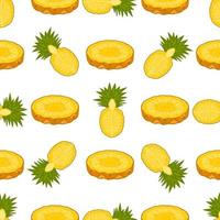 Illustration on theme big colored seamless pineapple vector