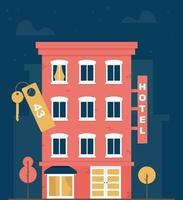 illustration of hotel. House. Hostel.Apartments. rent. Building. vector