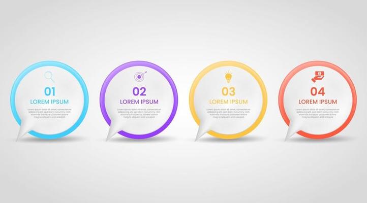 business infographic template with 4 option or step.