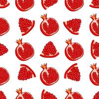 Theme big colored seamless pomegranate vector