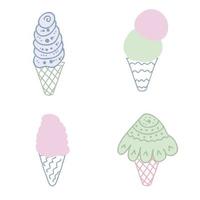 Original patterned ice cream set vector