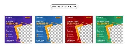 Collection of social media post banner template design vector