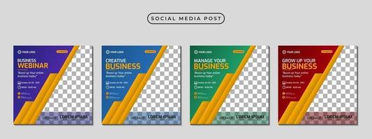 Collection of social media post banner template design vector