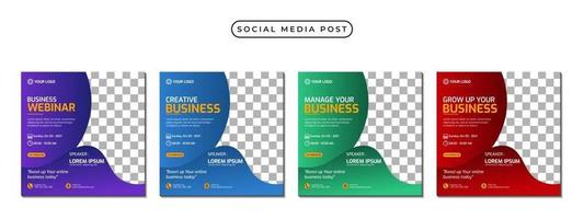 Collection of social media post banner template design vector