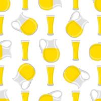 Ilustración sobre el tema de la limonada de color en jarra de vidrio vector