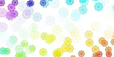 Light Multicolor vector template with ice snowflakes.