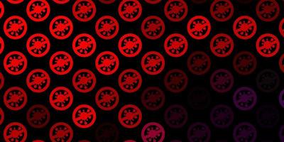 Dark Pink, Red vector backdrop with virus symbols.