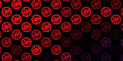 Dark Pink, Red vector backdrop with virus symbols.