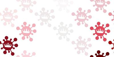 Light pink, red vector texture with disease symbols.