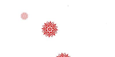 Light red vector pattern with colored snowflakes.