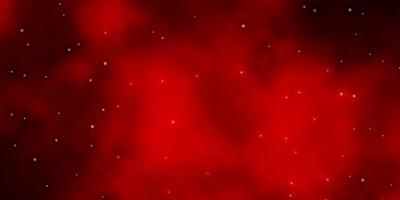 Dark Green, Red vector background with small and big stars.