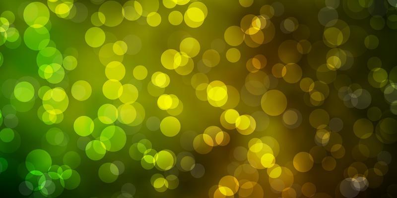 Dark Green, Yellow vector texture with circles.