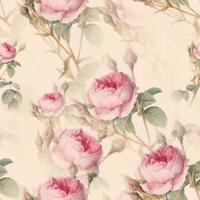 Pink Rose Bush Paper Pattern vector