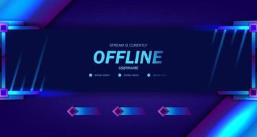Offline streaming gaming live video template vector