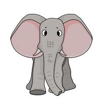 Gray running elephant with big ears vector