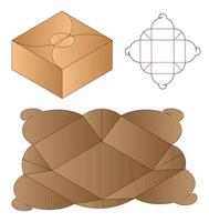 Box packaging die cut template design. 3d mock-up vector