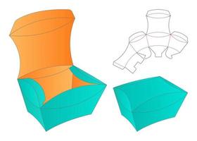 diseño de plantilla troquelada de embalaje de caja. Maqueta 3d vector