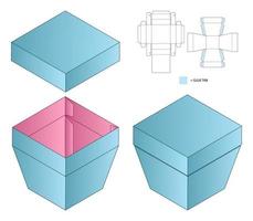 diseño de plantilla troquelada de embalaje de caja. Maqueta 3d vector