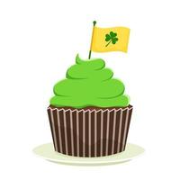 Cupcake. Illustration for St. Patrick's Day. Cartoon style vector