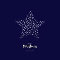 Christmas Greeting Card with Stars and Lettering vector