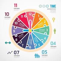 Watch shape jigsaw banner. Time Concept Design infographic