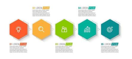 Business Concept With 5 Options or Steps vector