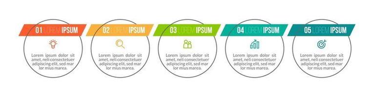 Diseño de concepto de negocio infográfico con iconos y 5 opciones o pasos. vector