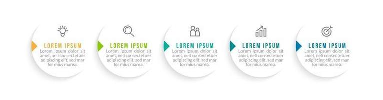 Business Timeline with 5 Steps vector