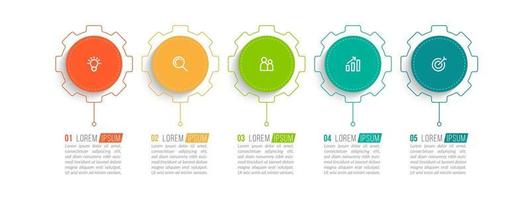 Infographic Business Concept Design with Icons and 5 Options or Steps vector