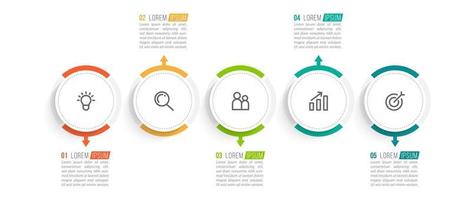 Five Options or Steps Infographic Template vector