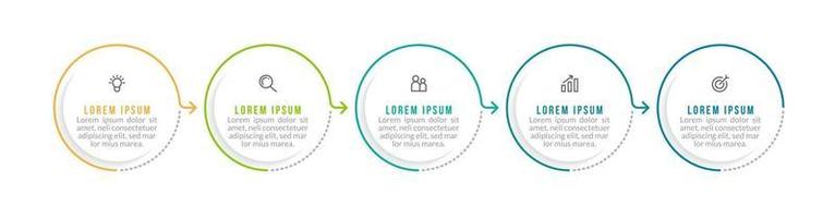 Business Timeline with 5 Steps vector