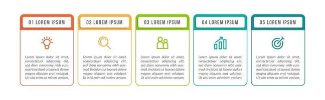 Diseño de concepto de negocio infográfico con iconos y 5 opciones o pasos. vector