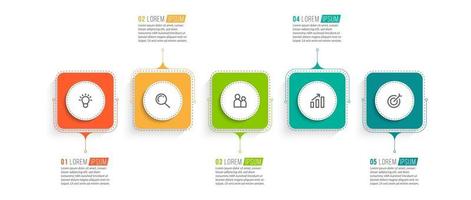 Five Options or Steps Infographic Template vector