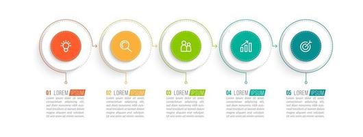 Business Timeline with 5 Steps vector
