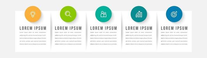 Abstract Elements of Graph, Diagram with 5 Processes vector