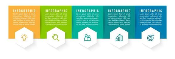 Abstract Elements of Graph, Diagram with 5 Processes vector