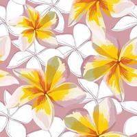 Seamless pattern pink Frangipani flowers abstract background. vector